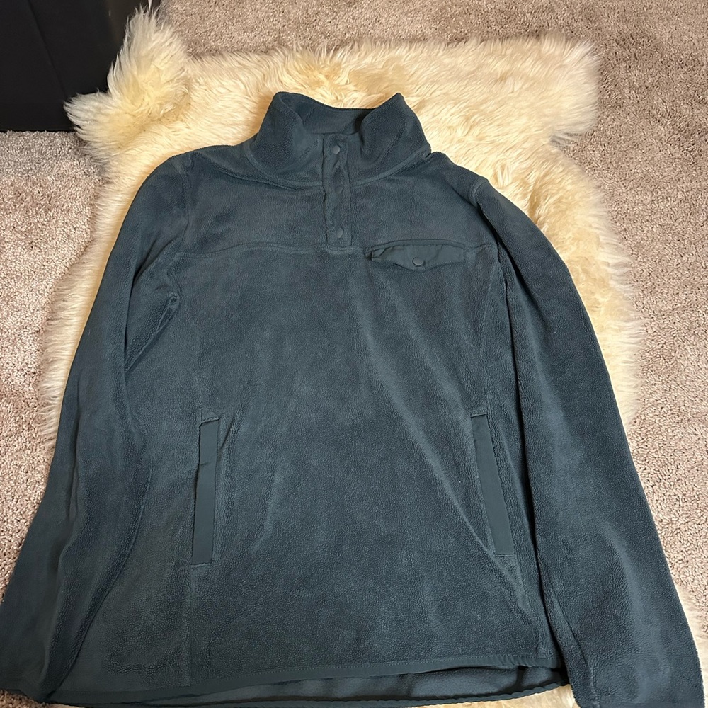 32 Degrees Deep Teal Snap Fleece Pullover